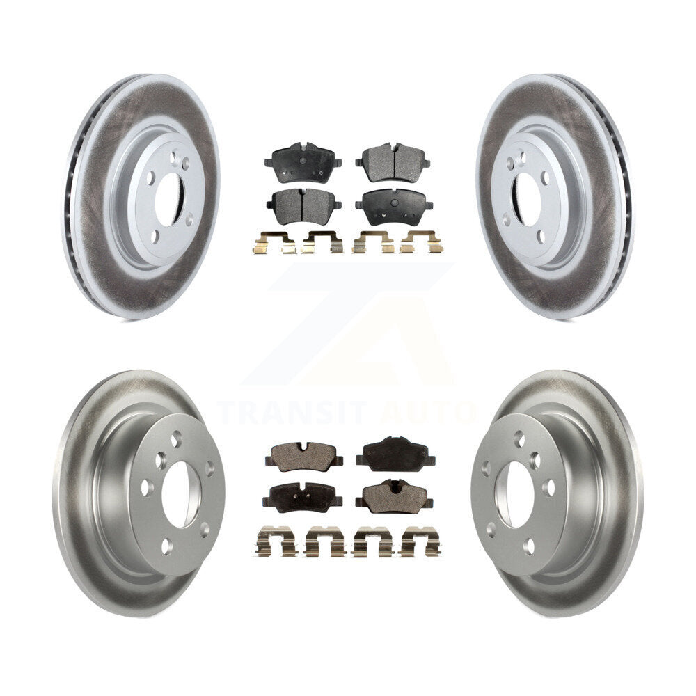 Front Rear Coated Disc Brake Rotors And Ceramic Pads Kit For 2015 Mini Cooper 2.0L/1.5L KGT-101087