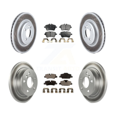 Front Rear Coated Disc Brake Rotors And Ceramic Pads Kit For 2015 Mini Cooper 2.0L/1.5L KGT-101087