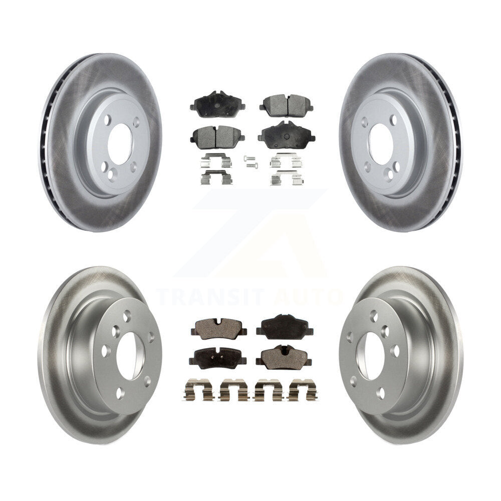Front Rear Coated Disc Brake Rotors And Ceramic Pads Kit For 2015 Mini Cooper 2.0L/1.5L KGT-101089