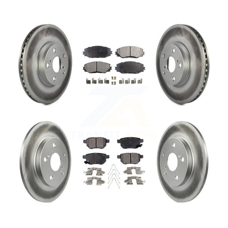 Front Rear Coated Disc Brake Rotors And Ceramic Pads Kit For Toyota Matrix KGT-101093