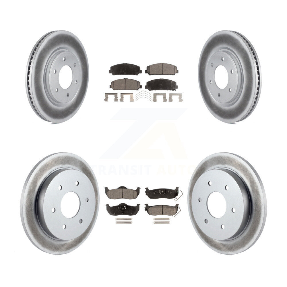 Front Rear Coated Disc Brake Rotors Ceramic Pad Kit For Nissan TITAN Armada INFINITI QX56 KGT-101094