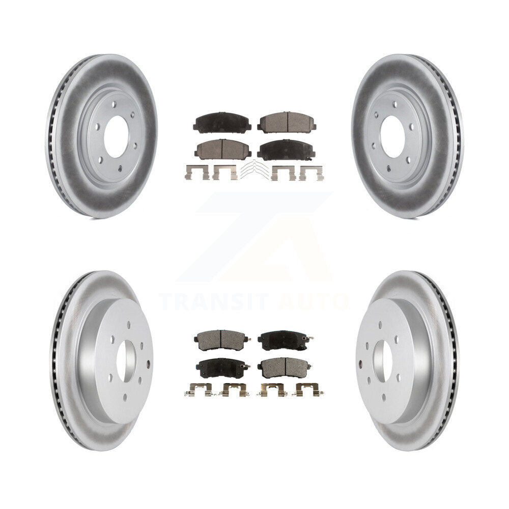 Front Rear Coated Disc Brake Rotor & Ceramic Pad Kit For INFINITI QX80 Nissan Armada QX56 KGT-101096