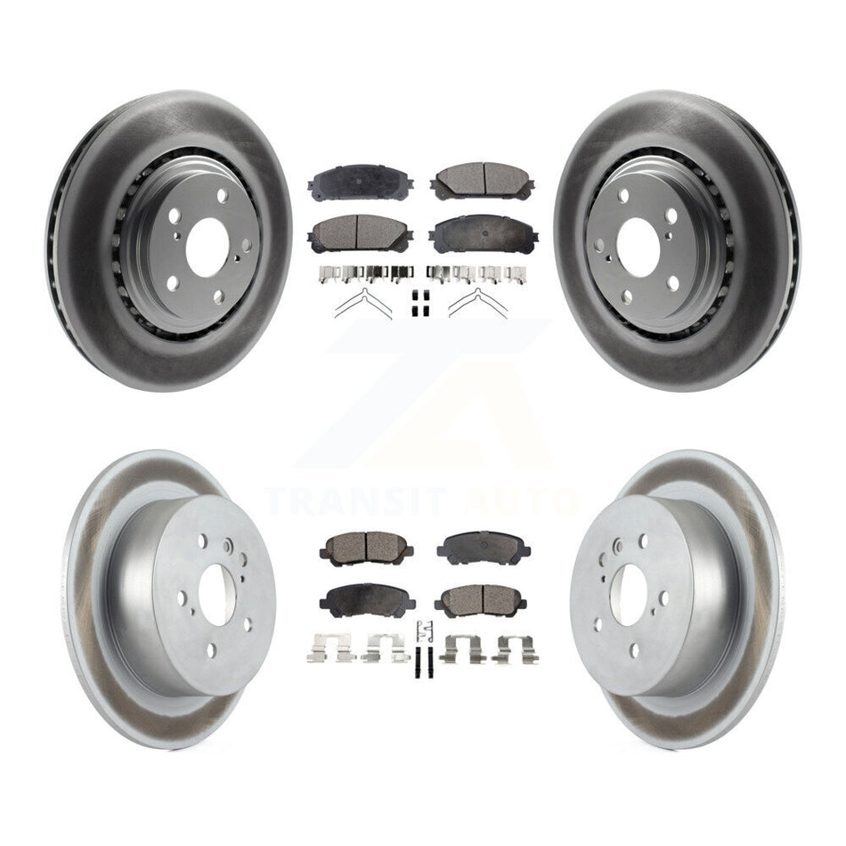 Front Rear Coated Disc Brake Rotors And Ceramic Pads Kit For 2008-2013 Toyota Highlander KGT-101098