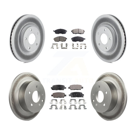 Front Rear Coated Disc Brake Rotors And Ceramic Pads Kit For 2007-2012 Nissan Sentra SE-R KGT-101103
