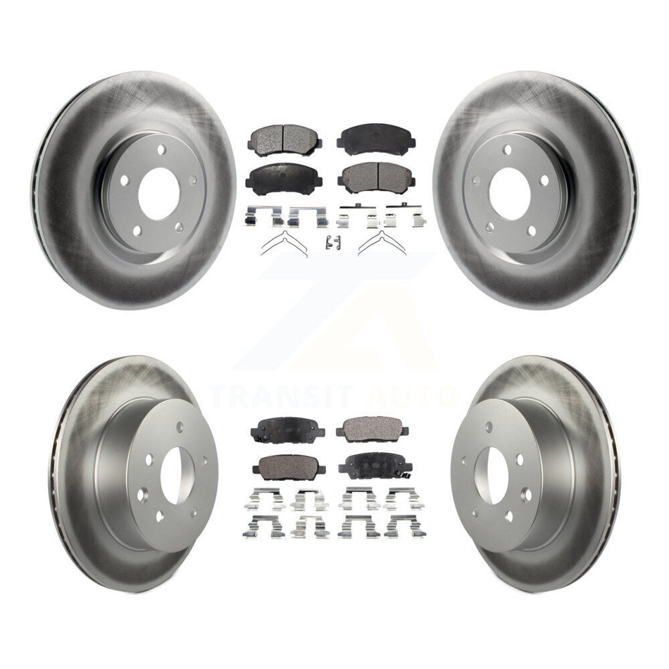 Front Rear Coated Disc Brake Rotor And Ceramic Pad Kit For 2014-2017 Nissan Juke Nismo RS KGT-101105