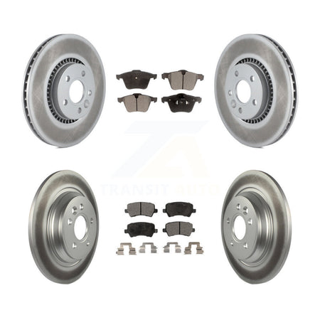 Front Rear Coated Disc Brake Rotors & Ceramic Pad Kit For Volvo S60 V60 Cross Country V70 KGT-101106
