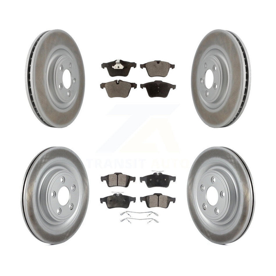 Front Rear Coated Disc Brake Rotors And Ceramic Pads Kit For Jaguar XF XJ XKR XK Super V8 KGT-101109