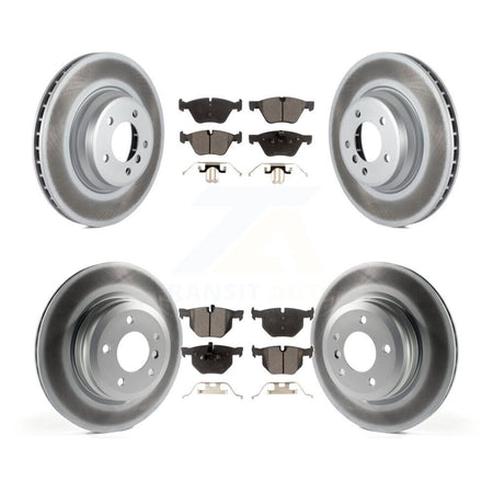 Front Rear Coated Disc Brake Rotors And Ceramic Pads Kit For 2007 BMW 335xi KGT-101110