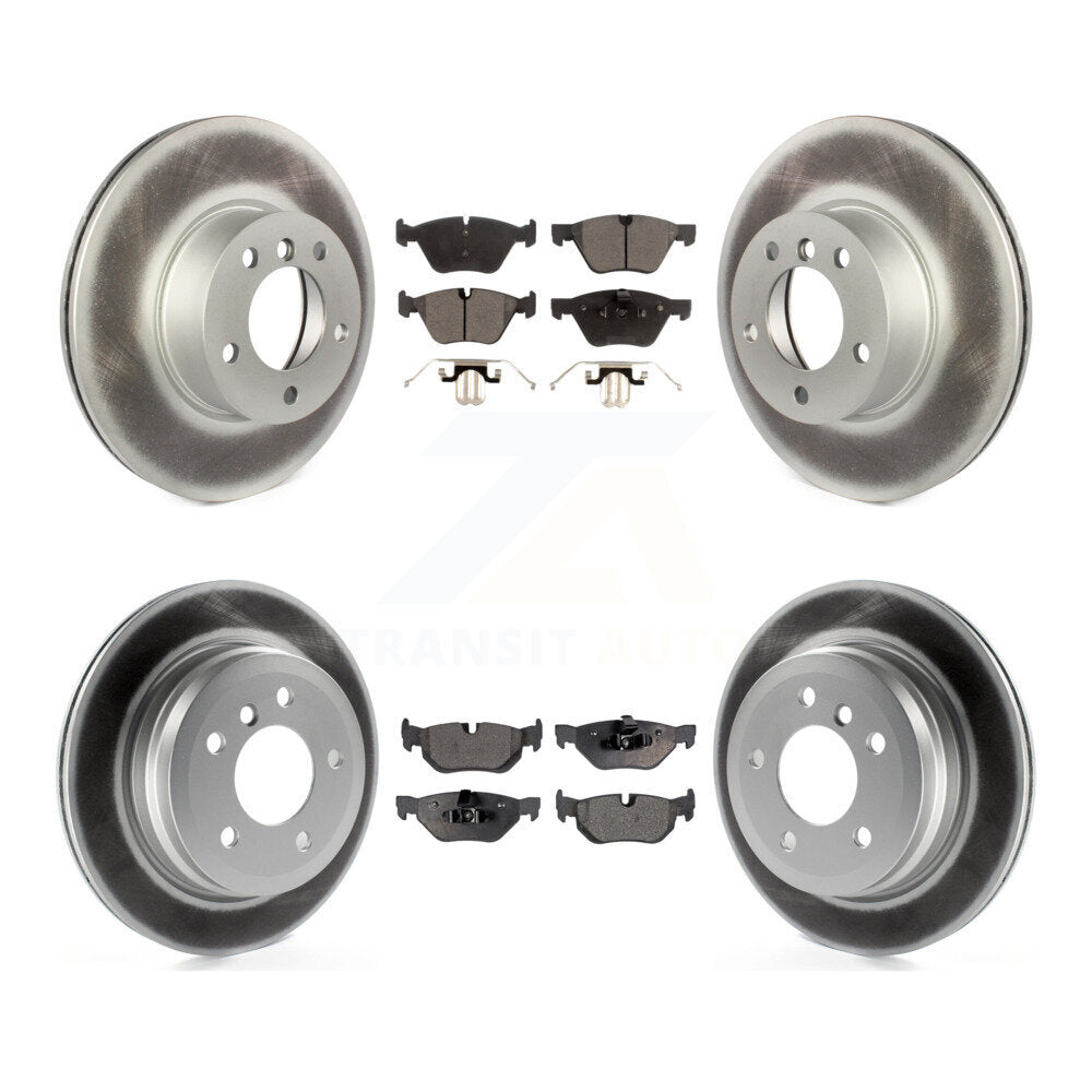 Front Rear Coated Disc Brake Rotors And Ceramic Pads Kit For BMW 328xi KGT-101112