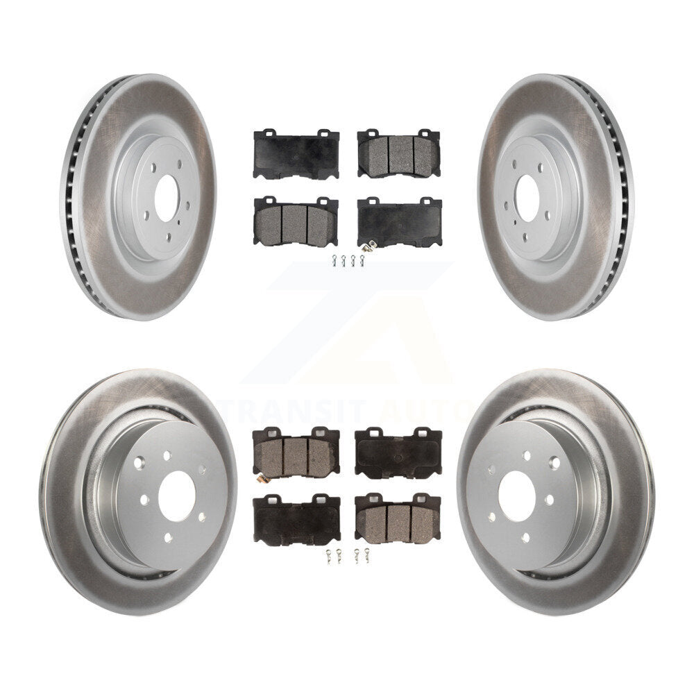Front Rear Coated Brake Rotors Ceramic Pad Kit For INFINITI FX50 With Dual Piston Caliper KGT-101123
