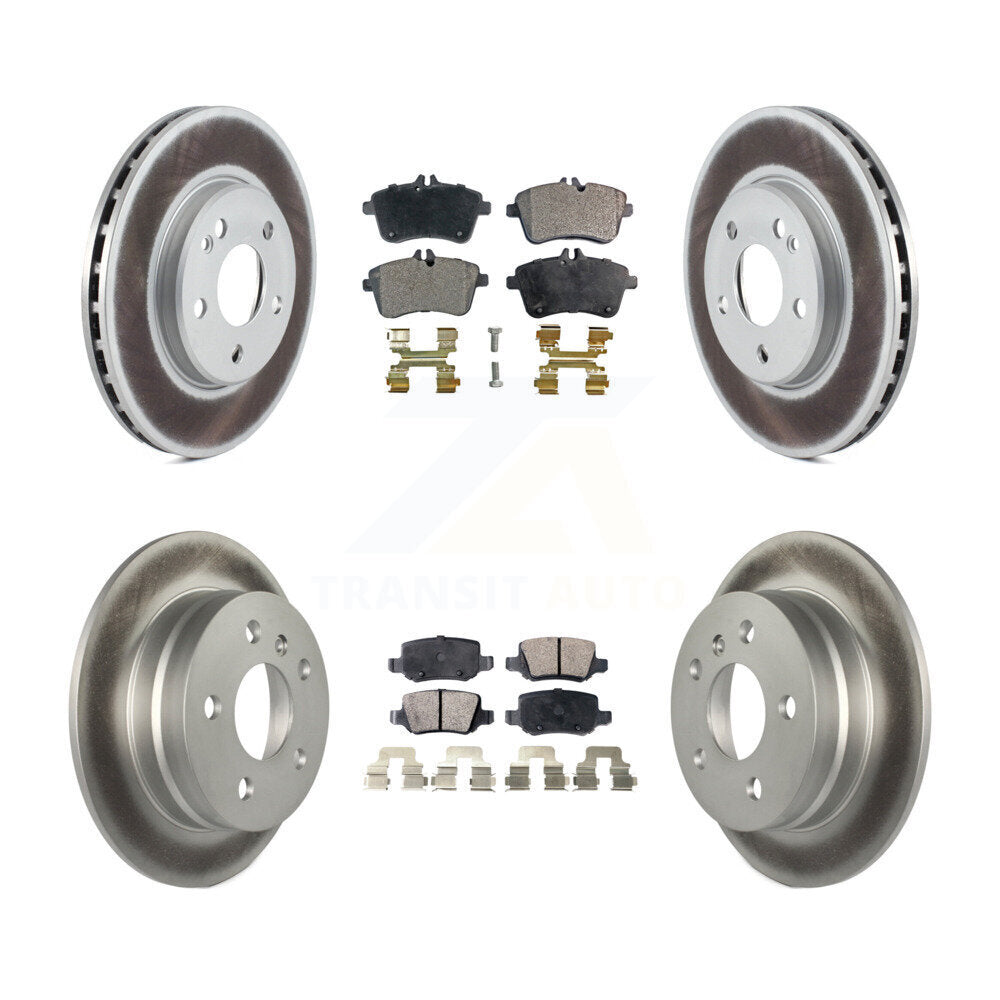 Front Rear Coated Disc Brake Rotors And Ceramic Pads Kit For 2006-2011 Mercedes-Benz B200 KGT-101126