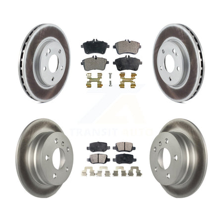 Front Rear Coated Disc Brake Rotors And Ceramic Pads Kit For 2006-2011 Mercedes-Benz B200 KGT-101126
