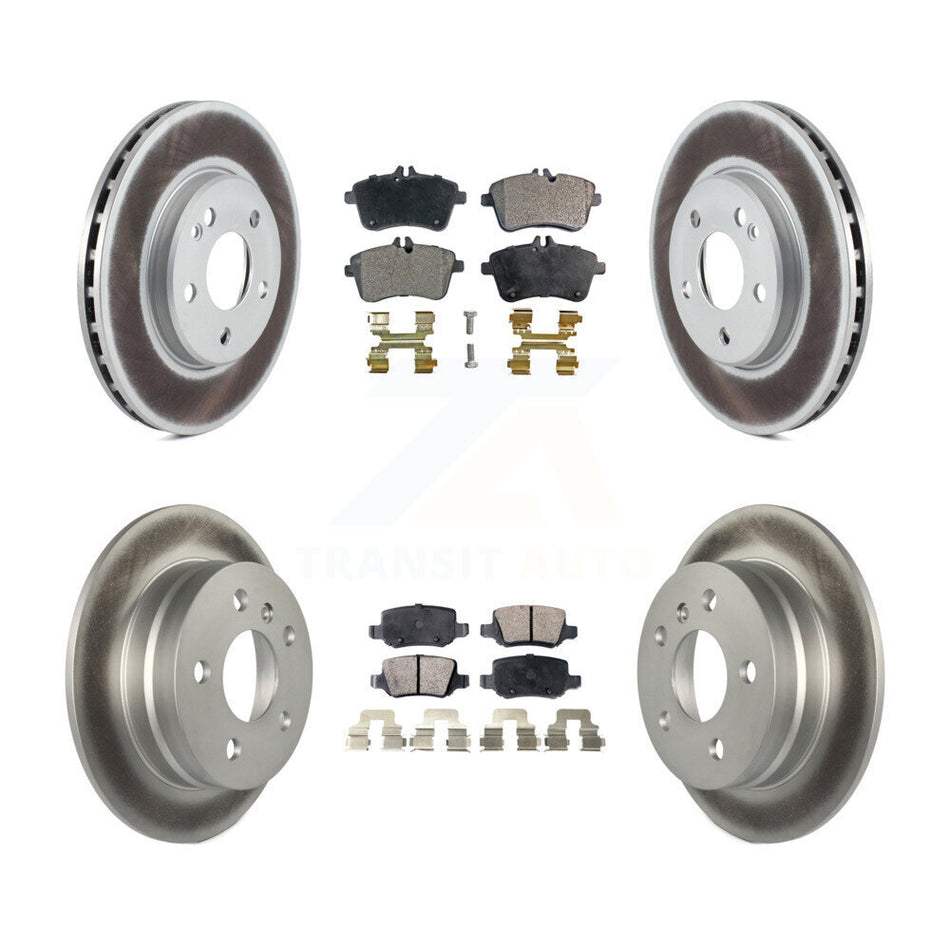 Front Rear Coated Disc Brake Rotors And Ceramic Pads Kit For 2006-2011 Mercedes-Benz B200 KGT-101126