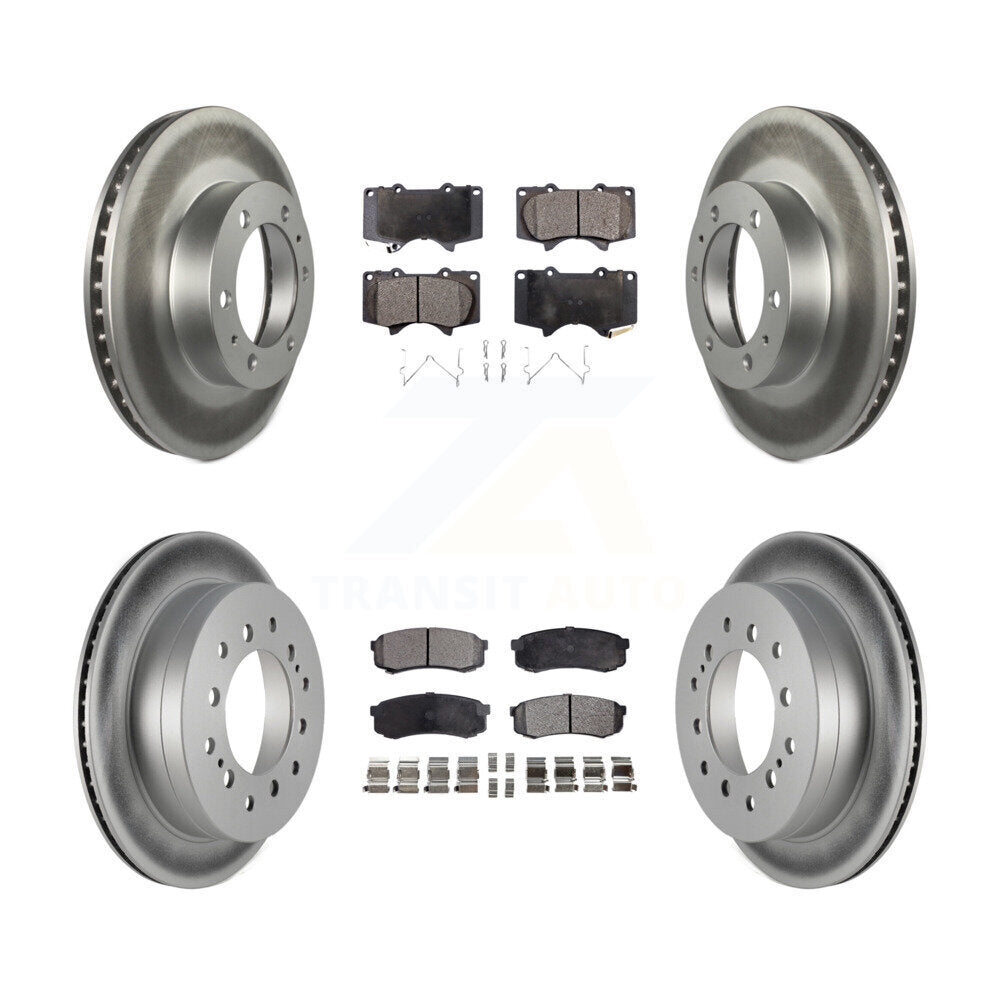 Front Rear Coated Disc Brake Rotors And Ceramic Pads Kit For Toyota 4Runner FJ Cruiser KGT-101127