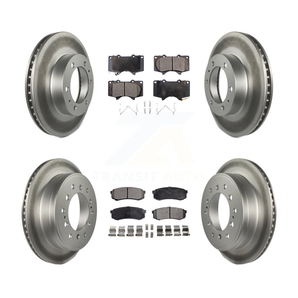 Front Rear Coated Disc Brake Rotors And Ceramic Pads Kit For 2010-2014 Toyota FJ Cruiser KGT-101128