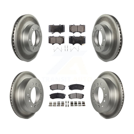 Front Rear Coated Disc Brake Rotors And Ceramic Pads Kit For 2010-2014 Toyota FJ Cruiser KGT-101128