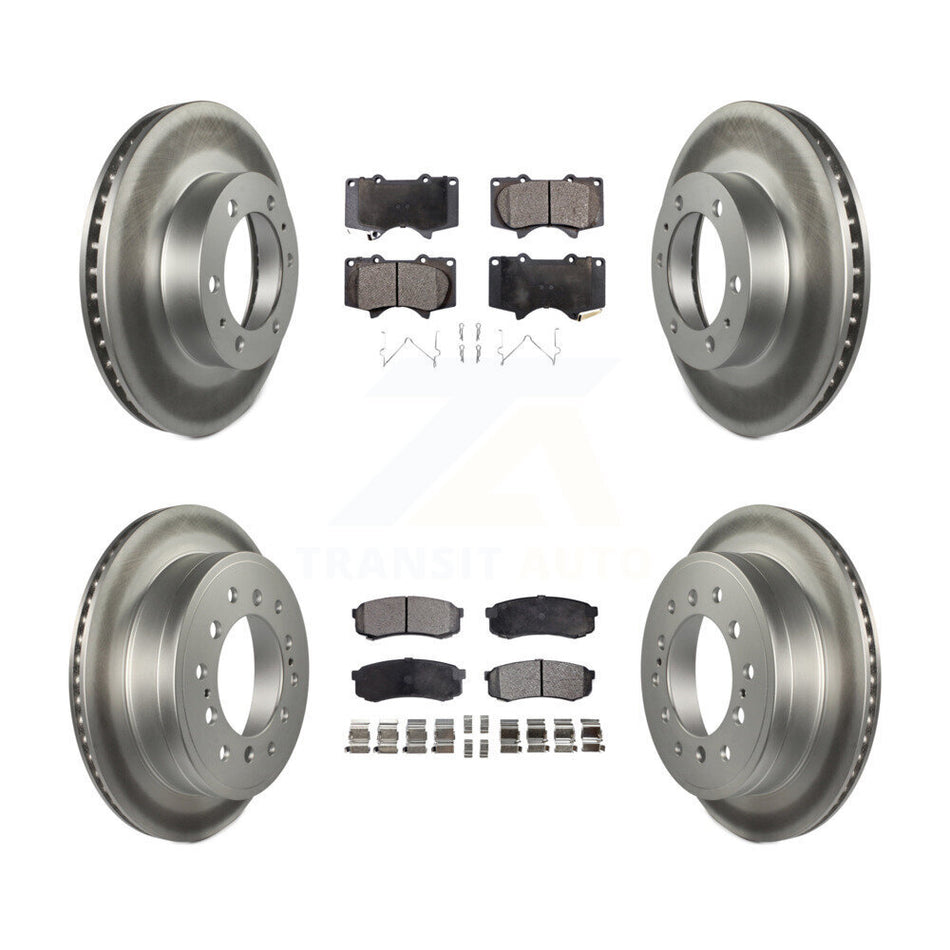 Front Rear Coated Disc Brake Rotors And Ceramic Pads Kit For 2010-2014 Toyota FJ Cruiser KGT-101128