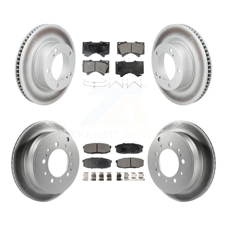 Front Rear Coated Disc Brake Rotors & Ceramic Pad Kit For Lexus LX570 Toyota Land Cruiser KGT-101129