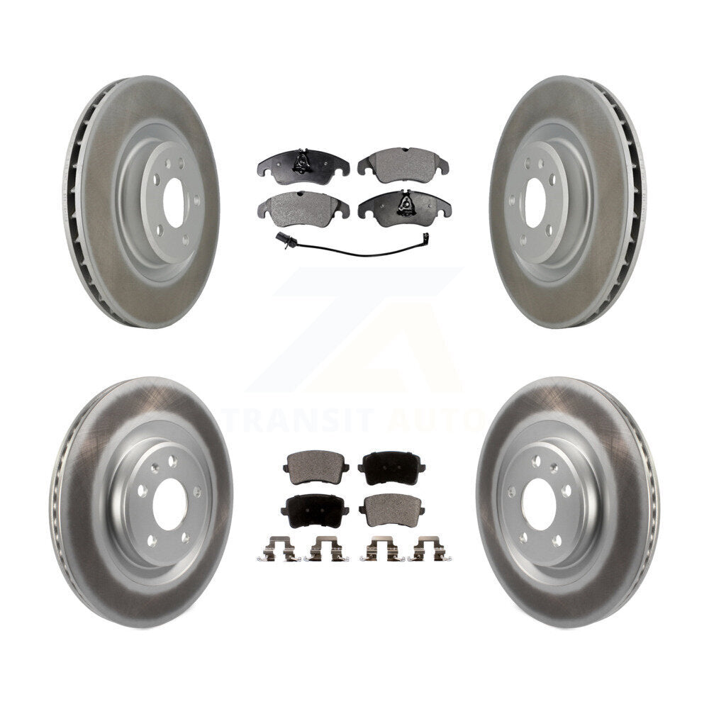 Front Rear Coated Disc Brake Rotors And Ceramic Pads Kit For Audi Q5 S4 S5 KGT-101132