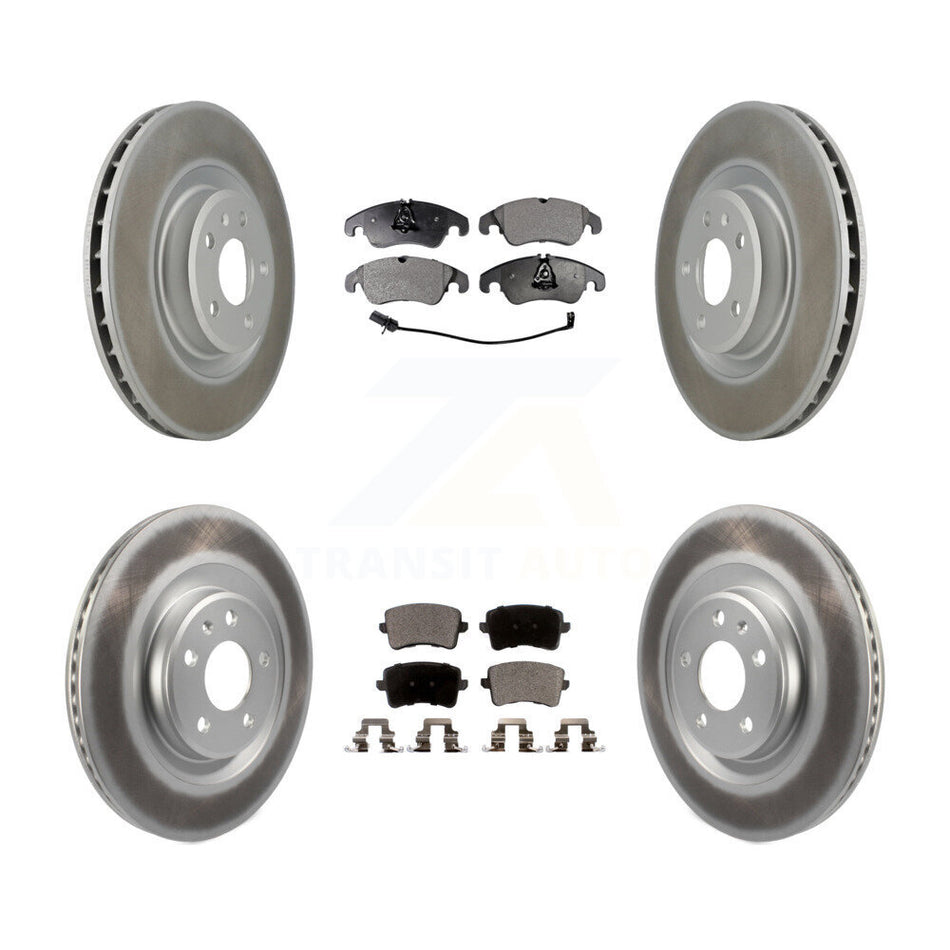 Front Rear Coated Disc Brake Rotors And Ceramic Pads Kit For Audi Q5 S4 S5 KGT-101132