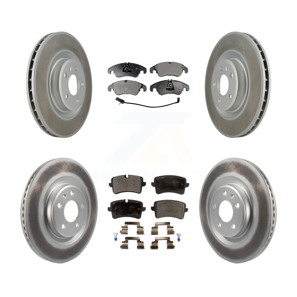 Front Rear Coated Disc Brake Rotors And Ceramic Pads Kit For Audi A6 Quattro A7 KGT-101133