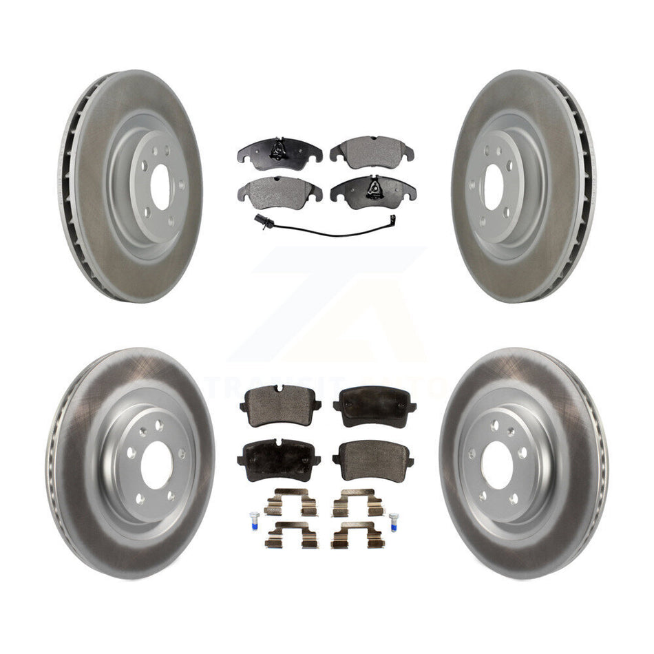 Front Rear Coated Disc Brake Rotors And Ceramic Pads Kit For Audi A6 Quattro A7 KGT-101133