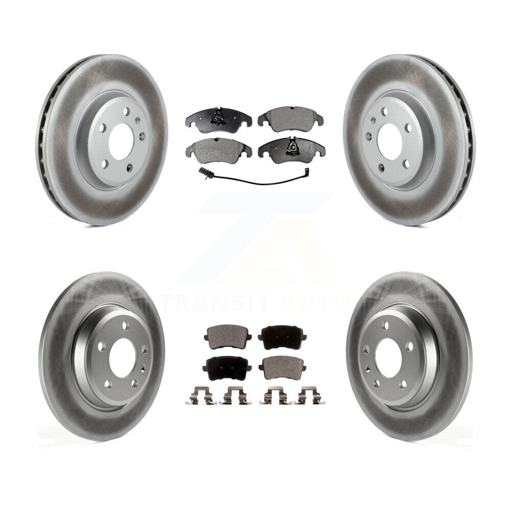 Front Rear Coated Disc Brake Rotors And Ceramic Pads Kit For Audi Q5 A4 Quattro A5 KGT-101135