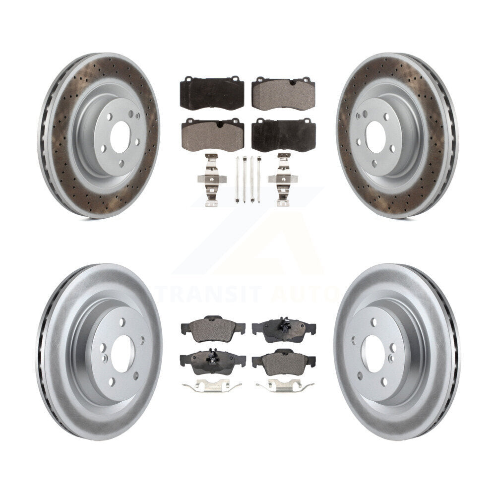 Front Rear Coat Brake Rotors Ceramic Pad Kit For Mercedes-Benz S550 S450 SL550 S350 CL550 KGT-101146