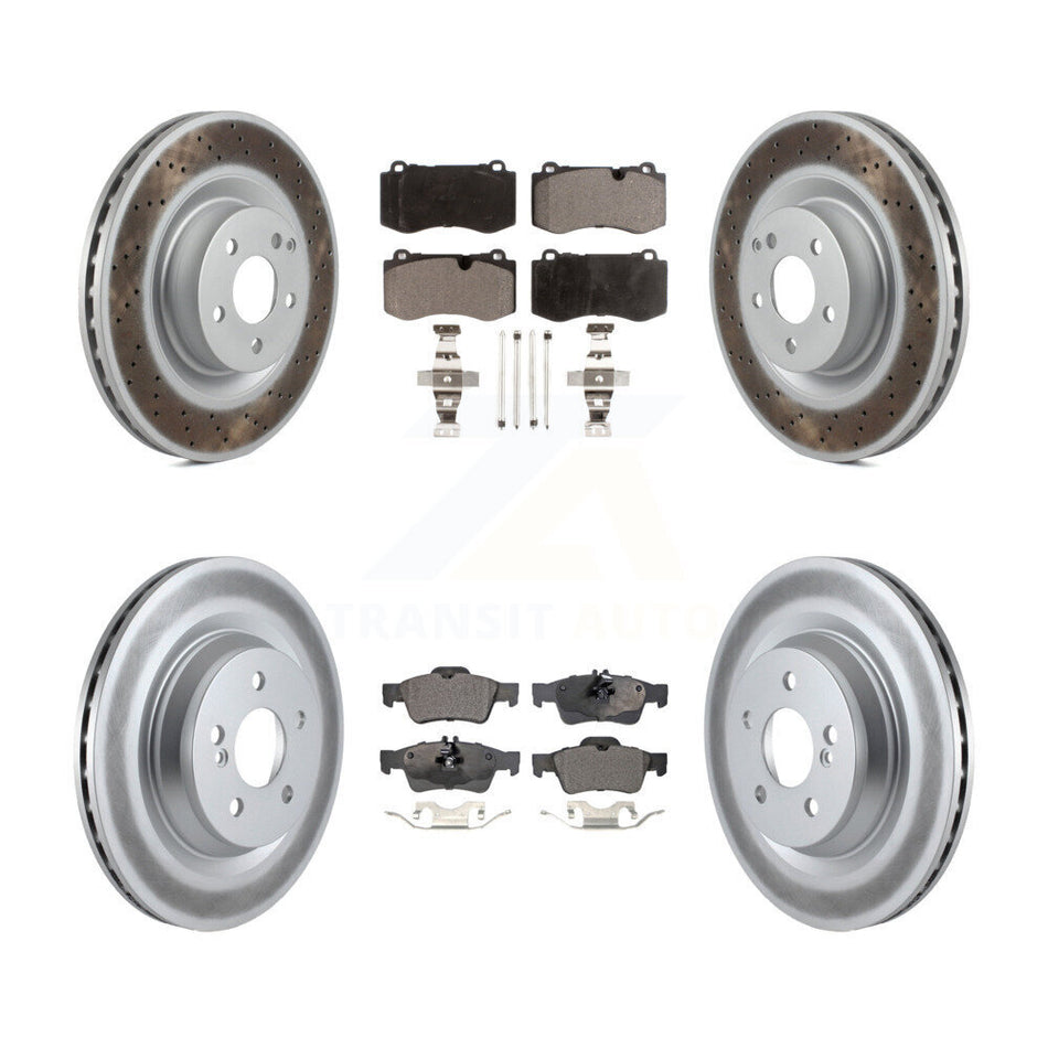 Front Rear Coat Brake Rotors Ceramic Pad Kit For Mercedes-Benz S550 S450 SL550 S350 CL550 KGT-101146