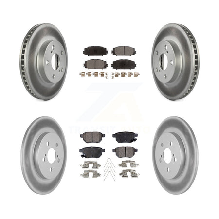 Front Rear Coated Disc Brake Rotors And Ceramic Pads Kit For Lexus CT200h KGT-101148