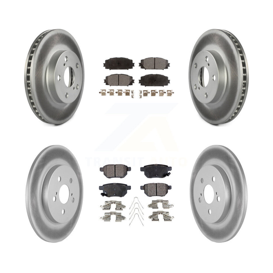 Front Rear Coated Disc Brake Rotors And Ceramic Pads Kit For Lexus CT200h KGT-101148