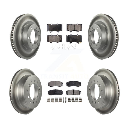 Front Rear Coat Disc Brake Rotor Ceramic Pad Kit For 2010-2023 Toyota 4Runner Lexus GX460 KGT-101156