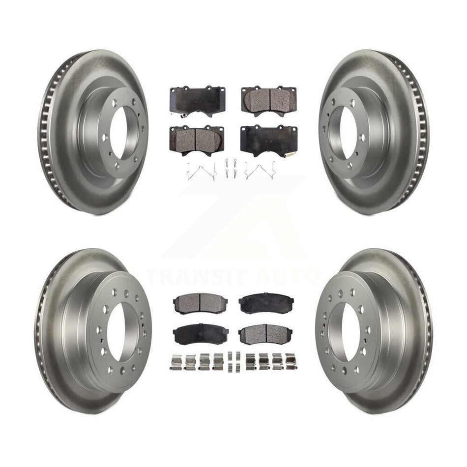 Front Rear Coat Disc Brake Rotor Ceramic Pad Kit For 2010-2023 Toyota 4Runner Lexus GX460 KGT-101156