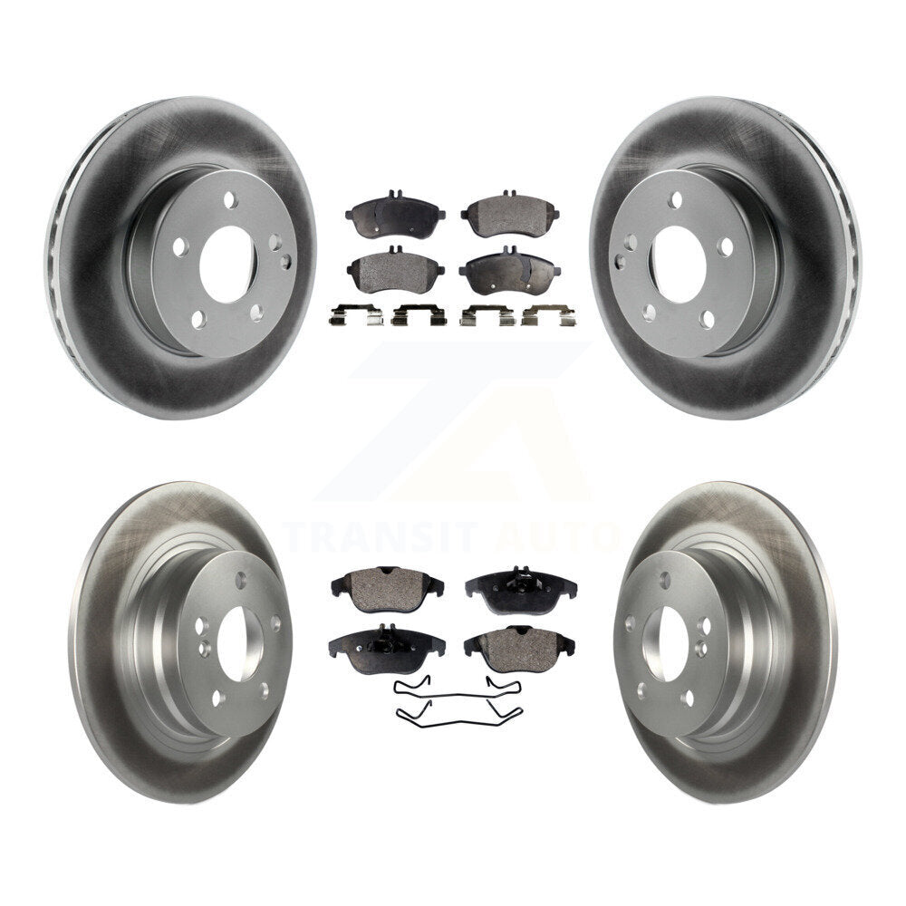 Front Rear Coated Disc Brake Rotors And Ceramic Pads Kit For Mercedes-Benz C250 C230 KGT-101157