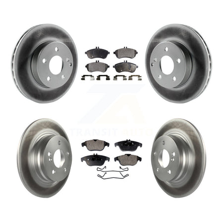 Front Rear Coated Disc Brake Rotors And Ceramic Pads Kit For Mercedes-Benz C250 C230 KGT-101157