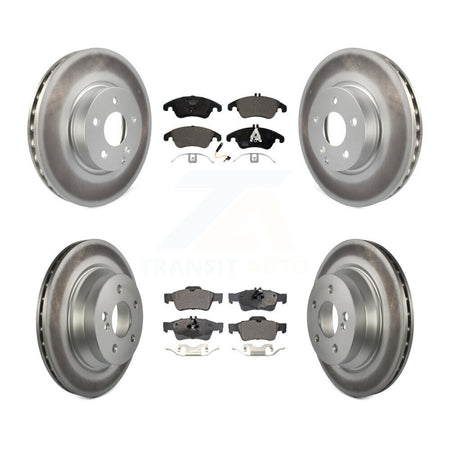 Front Rear Coated Disc Brake Rotors And Ceramic Pads Kit For Mercedes-Benz E350 E400 KGT-101165