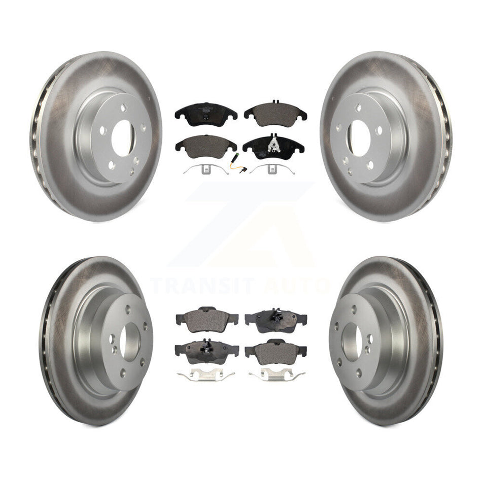 Front Rear Coated Disc Brake Rotors And Ceramic Pads Kit For Mercedes-Benz E350 E400 KGT-101165