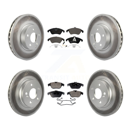 Front Rear Coated Disc Brake Rotors And Ceramic Pads Kit For Mercedes-Benz C300 C350 E350 KGT-101166