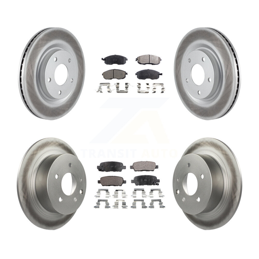 Front Rear Coated Disc Brake Rotors And Ceramic Pads Kit For Nissan Sentra Juke KGT-101172