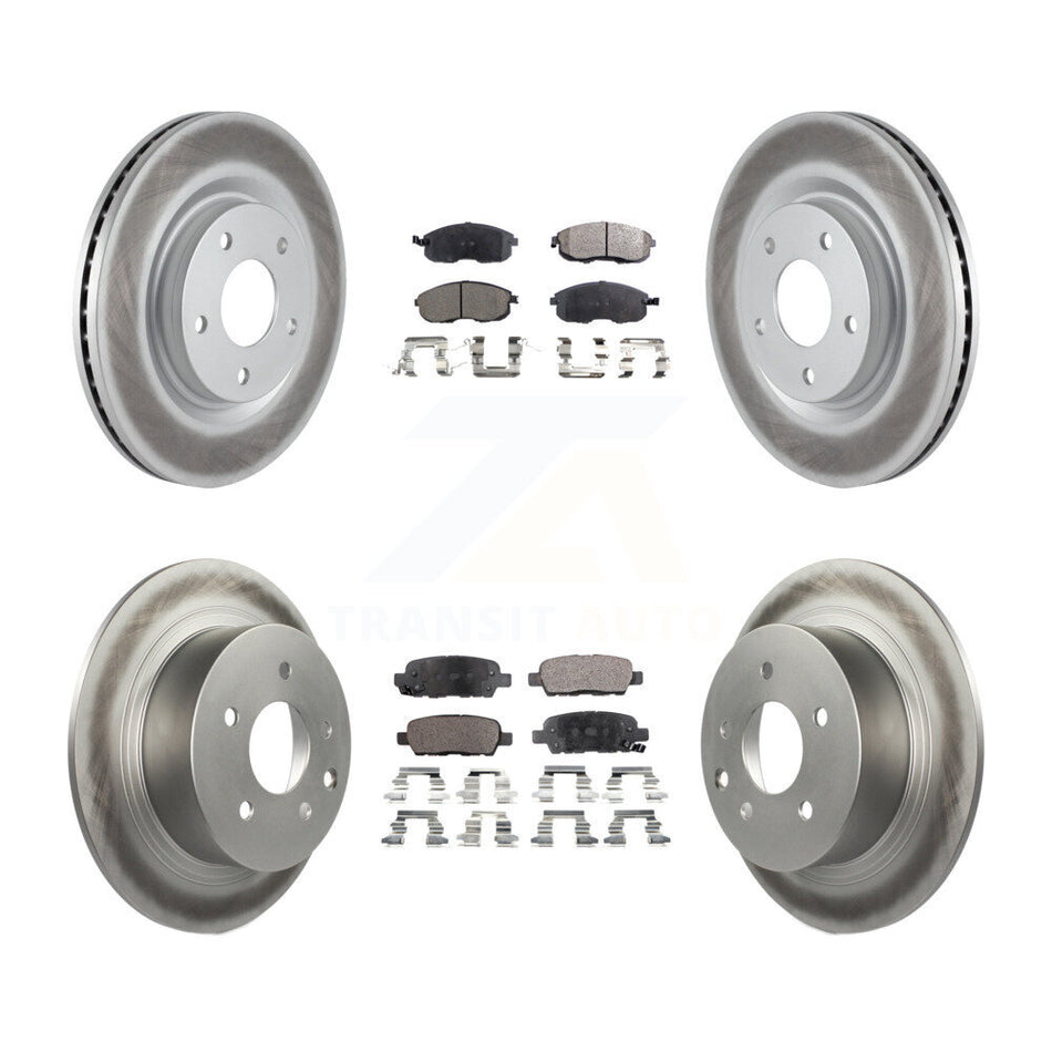 Front Rear Coated Disc Brake Rotors And Ceramic Pads Kit For Nissan Sentra Juke KGT-101172
