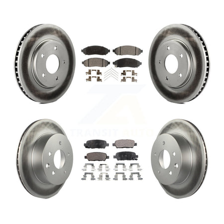 Front Rear Coated Disc Brake Rotors And Ceramic Pads Kit For Nissan LEAF KGT-101173