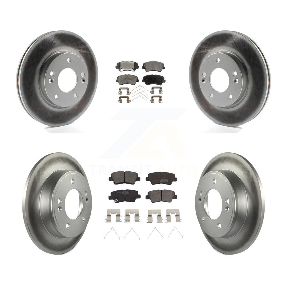 Front Rear Coat Brake Rotor Ceramic Pad Kit For Kia Forte Hyundai Forte5 Veloster Elantra KGT-101179
