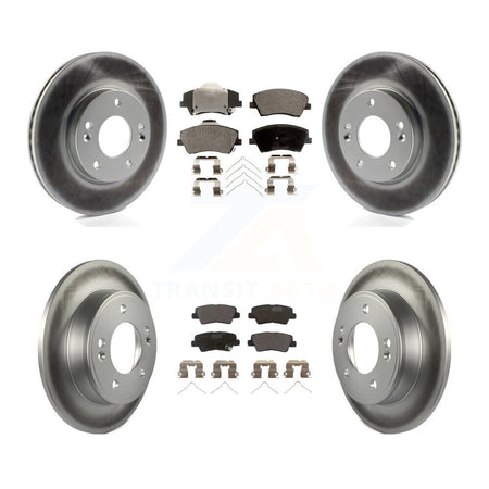 Front Rear Coated Disc Brake Rotor And Ceramic Pad Kit For 2017-2020 Hyundai Elantra 2.0L KGT-101180