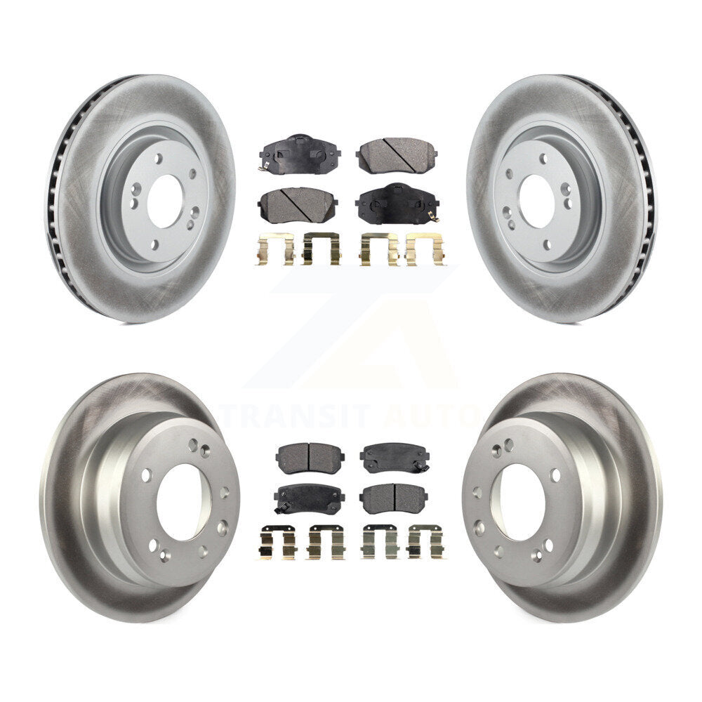 Front Rear Coated Disc Brake Rotors And Ceramic Pads Kit For Hyundai Tucson KGT-101183