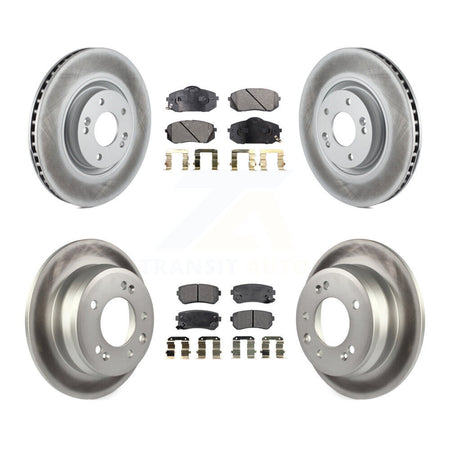 Front Rear Coated Disc Brake Rotors And Ceramic Pads Kit For Hyundai Tucson KGT-101183