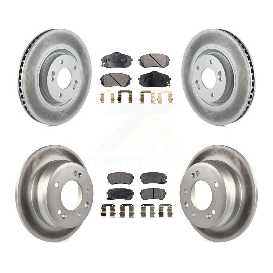 Front Rear Coated Disc Brake Rotors And Ceramic Pads Kit For Hyundai Tucson KGT-101183