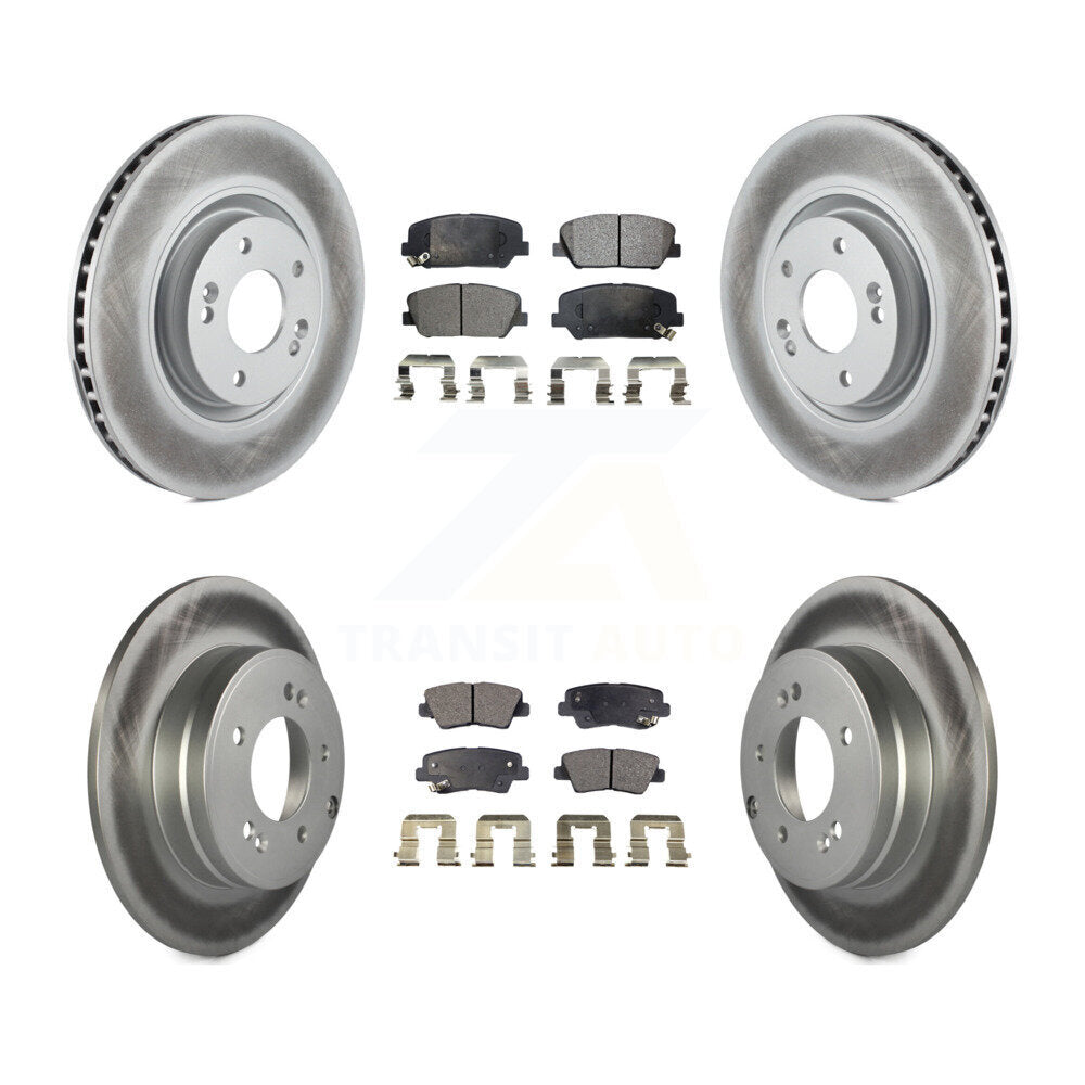 Front Rear Coated Disc Brake Rotors And Ceramic Pads Kit For Kia Optima 2.0L KGT-101185