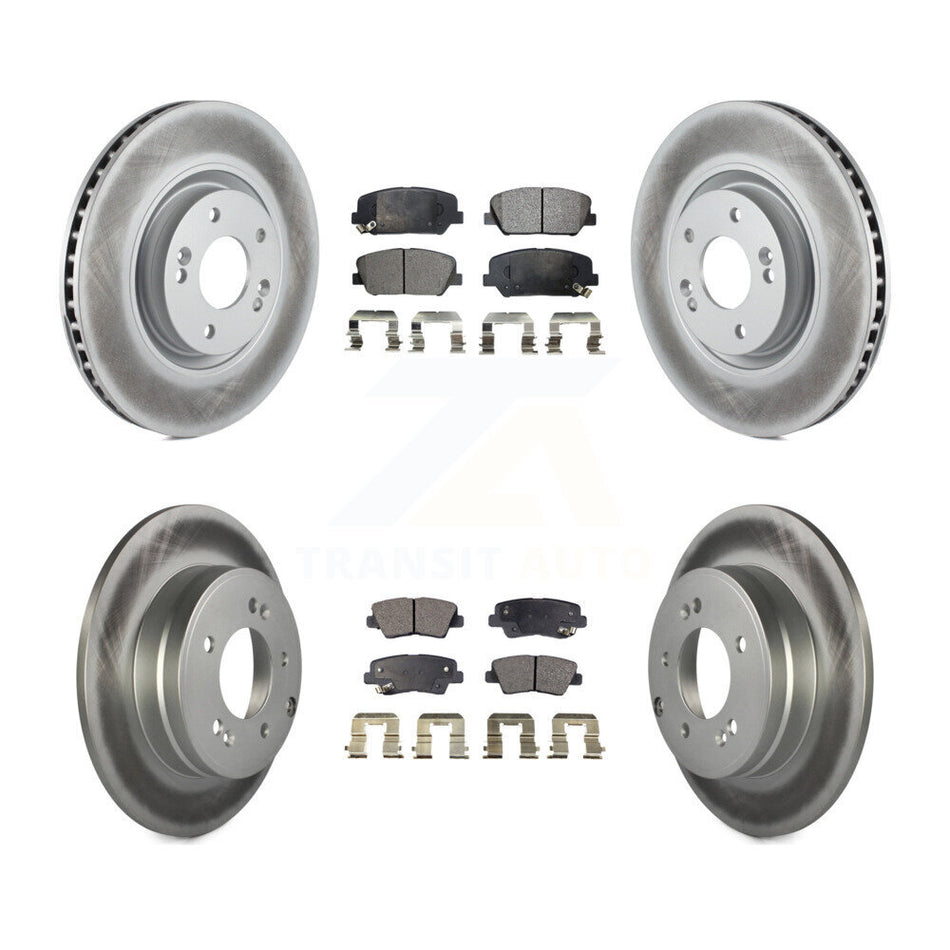Front Rear Coated Disc Brake Rotors And Ceramic Pads Kit For Kia Optima 2.0L KGT-101185