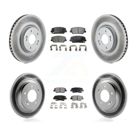 Front Rear Coated Brake Rotors Ceramic Pad Kit For Kia Optima With Electric Parking KGT-101186