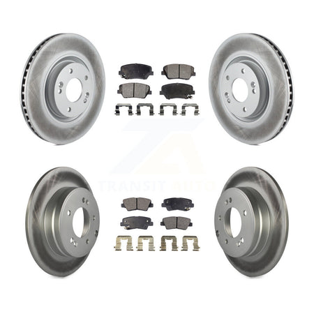 Front Rear Coated Disc Brake Rotors And Ceramic Pads Kit For Hyundai Azera KGT-101187